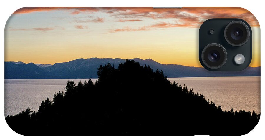 Lake Tahoe iPhone Case featuring the photograph Zephyr Cove Lake Tahoe Sunset Silhouette by Anthony Giammarino