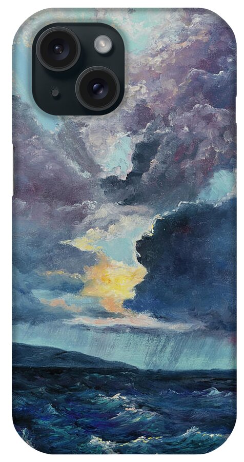 Seascape iPhone Case featuring the painting A Break In The Storm by Darice Machel McGuire