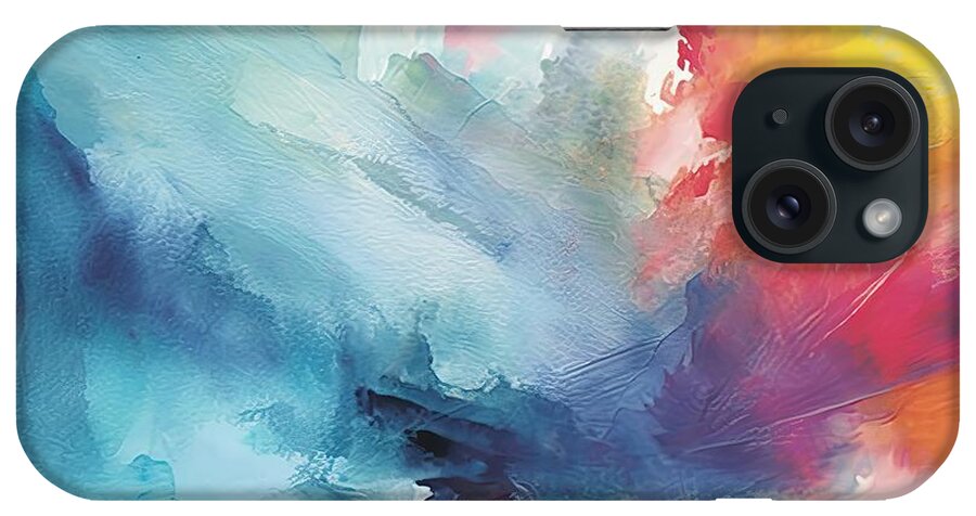 Brush iPhone Case featuring the painting Abstract acrylic and watercolor brush strokes painted background #1 by N Akkash