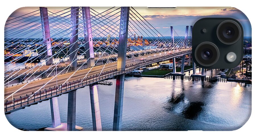 Goethals iPhone Case featuring the photograph Aerial view of the New Goethals Bridge #1 by Mihai Andritoiu