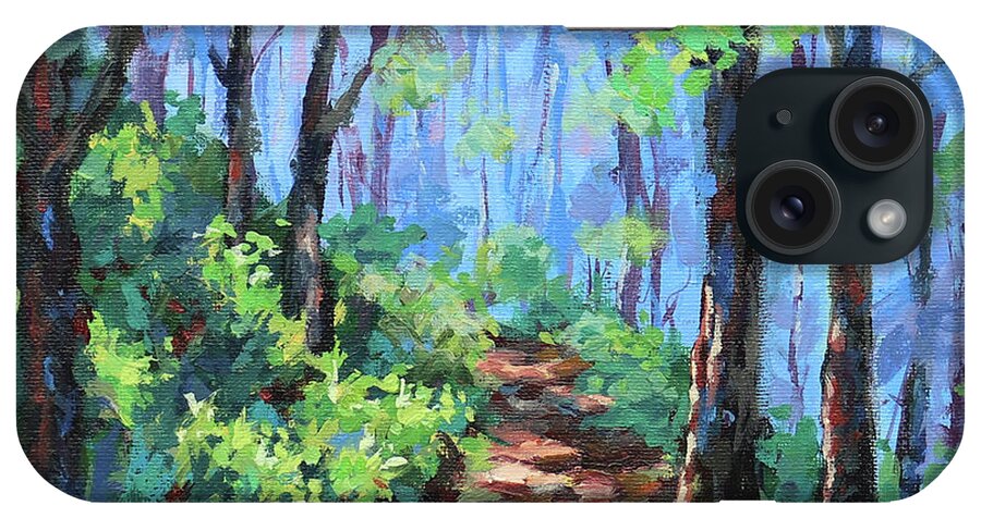 Forest iPhone Case featuring the painting Along the Path #1 by Karen Ilari
