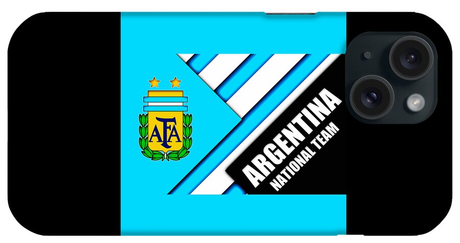 Argentina iPhone Case featuring the digital art Argentina football team GREGPANDU #1 by Sonny Blaszczyk