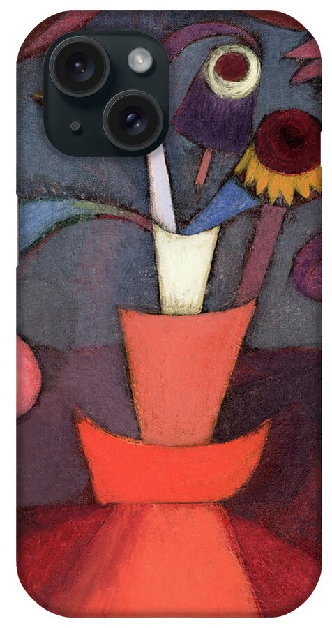 Red iPhone Case featuring the painting Autumn Flower #3 by Paul Klee