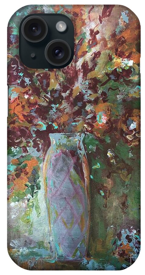 Vase iPhone Case featuring the painting Autumnal Glory by Jacqui Hawk