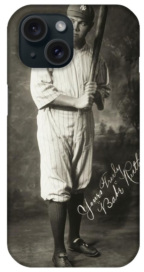 Babe Ruth iPhone Case featuring the photograph Baseball Legend Babe Ruth 1920 #1 by L O C