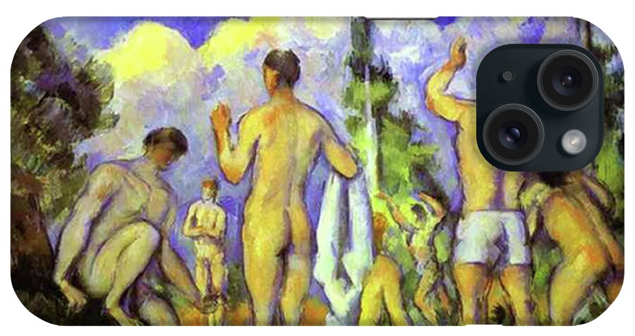 Paul Cezanne iPhone Case featuring the painting Bathers #1 by Paul Cezanne
