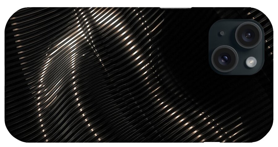 Abstract iPhone Case featuring the digital art Black Steel Abstraction #1 by Konstantin Sevostyanov