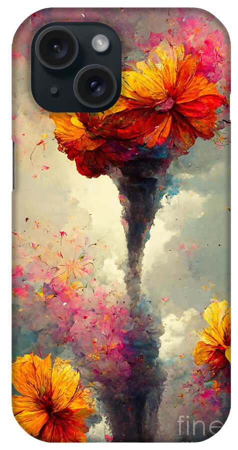 Blossoms iPhone Case featuring the digital art Blossom storm #1 by Sabantha