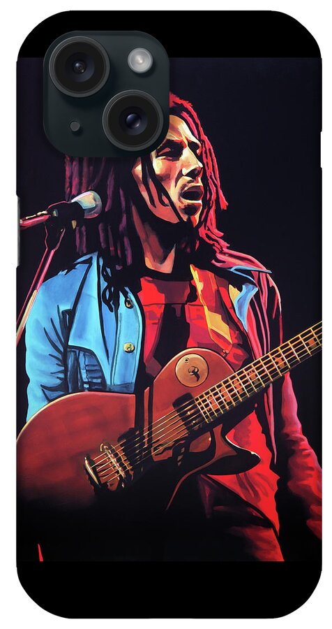 Bob Marley iPhone Case featuring the painting Bob Marley Tuff Gong Painting #1 by Paul Meijering