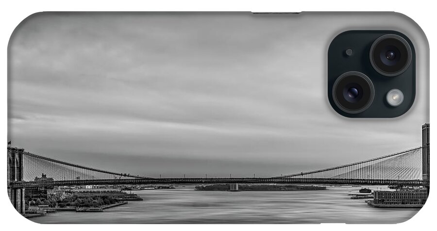 Brooklyn Bridge iPhone Case featuring the photograph Brooklyn Bridge Panoramic #1 by Susan Candelario