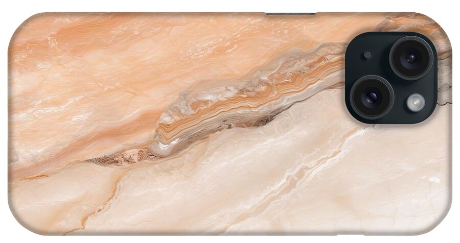 Paper iPhone Case featuring the painting Brown beige abstract marble granite natural sand stone texture panorama #1 by N Akkash