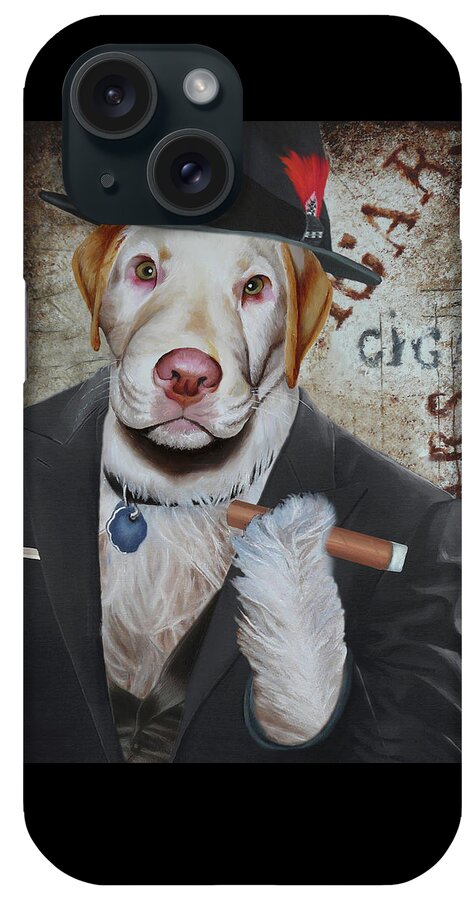 Cigar iPhone Case featuring the painting Cigar Dallas Dog #1 by Vic Ritchey