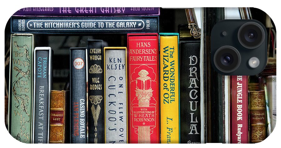 Books iPhone Case featuring the photograph Classic English Literature Books in a Window by Tim Gainey