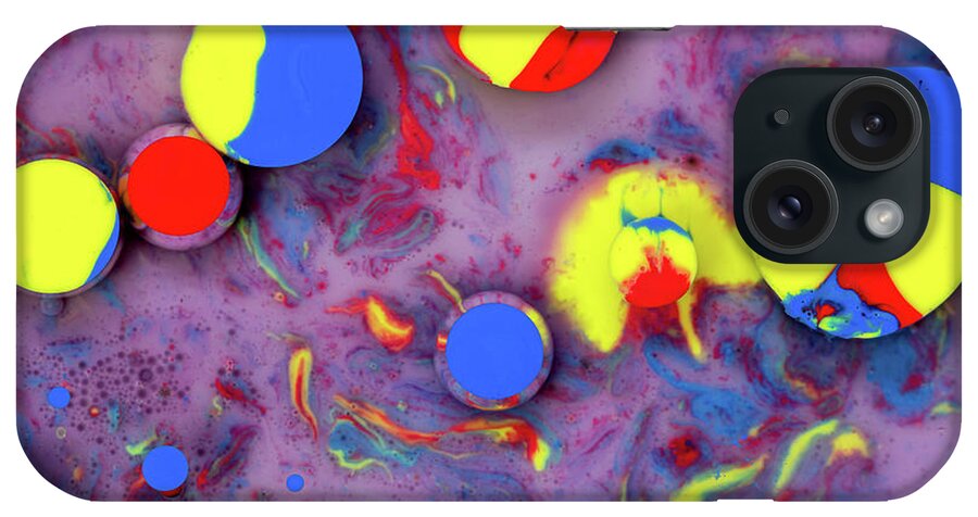 Bubbles iPhone Case featuring the photograph Colorful artistic abstract background bubble painting art #1 by Michalakis Ppalis