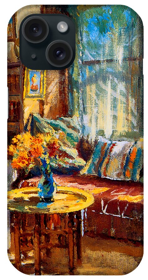 Cooper iPhone Case featuring the painting Cottage Interior #1 by Colin Campbell Cooper