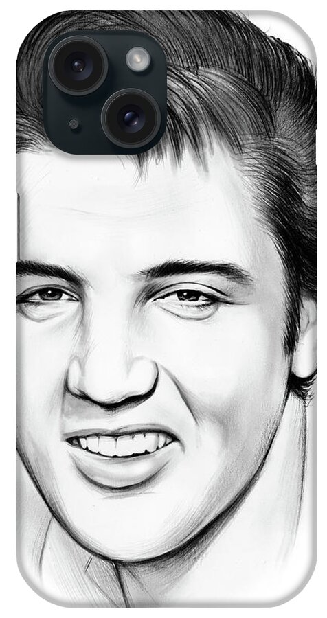 Elvis iPhone Case featuring the drawing Elvis #1 by Greg Joens