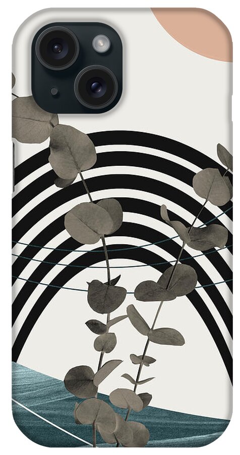 Collage iPhone Case featuring the mixed media Eucalyptus Rainbow Oasis #2 #tropical #wall #art by Anitas and Bellas Art