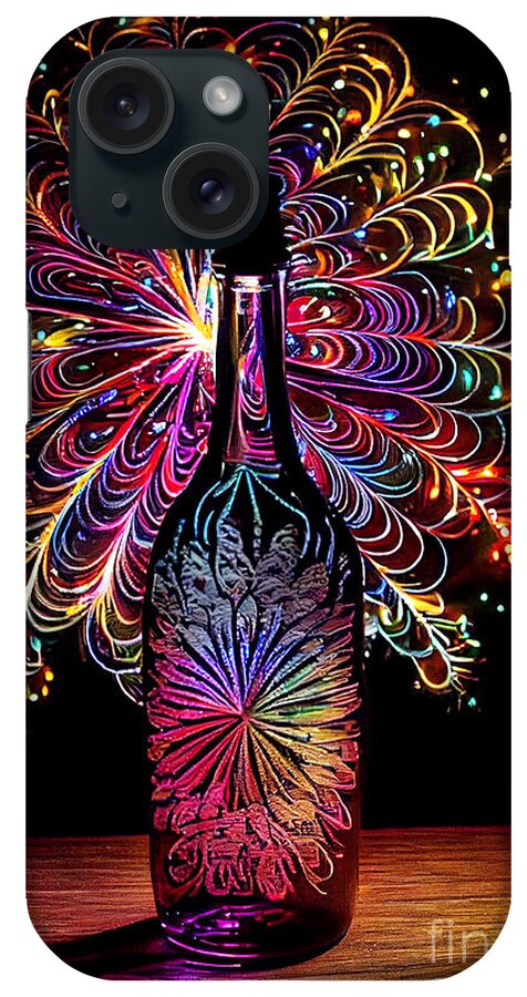 Series iPhone Case featuring the digital art Fireworks In Bottle #1 by Sabantha