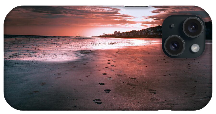 Sunset iPhone Case featuring the photograph Footprints #1 by Martin Newman