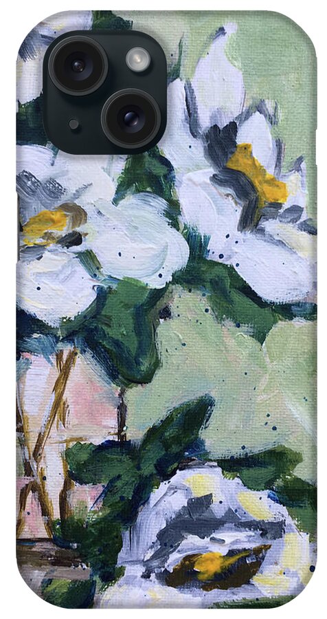 Gardenias iPhone Case featuring the painting Gardenias #1 by Roxy Rich