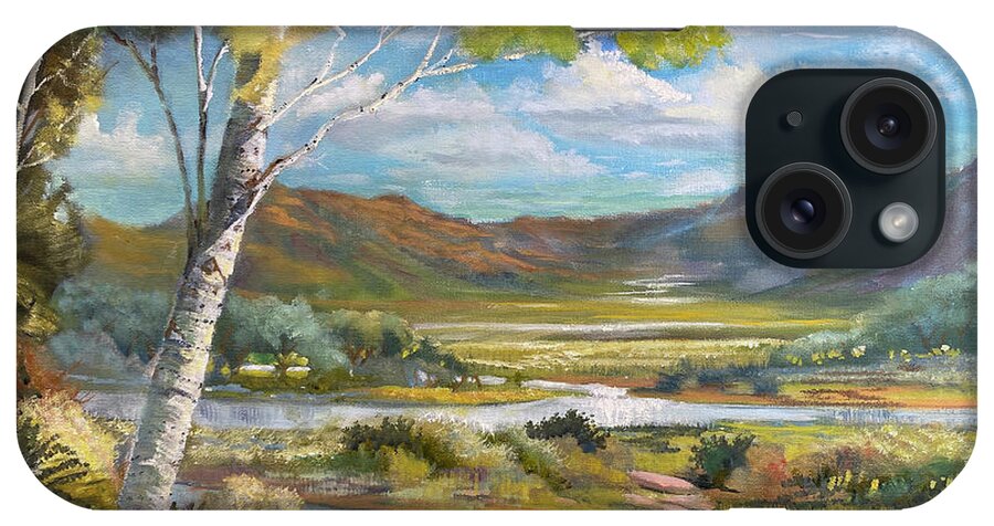 Jackson Wyoming iPhone Case featuring the painting Glisten #1 by Heather Coen