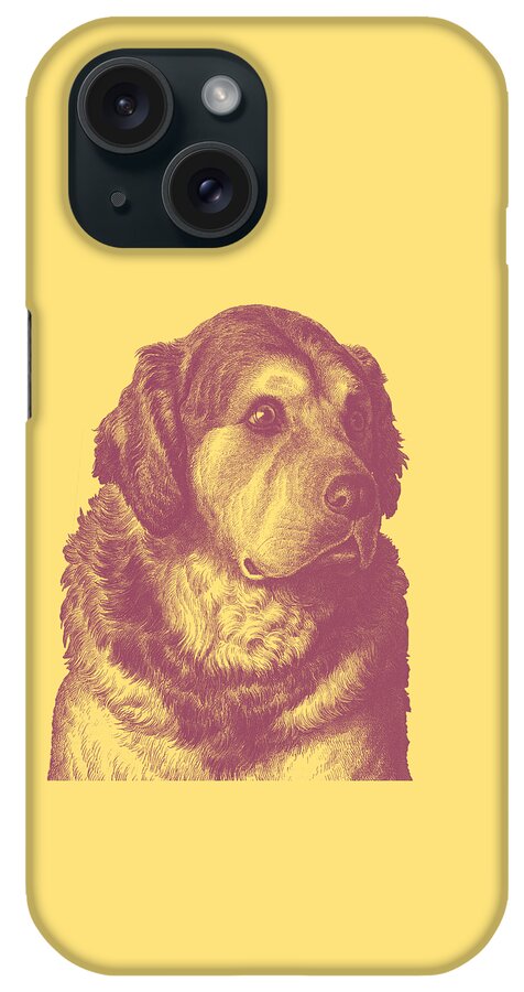 Pyrenean Mountain Dog iPhone Case featuring the digital art Good Boy #1 by Madame Memento