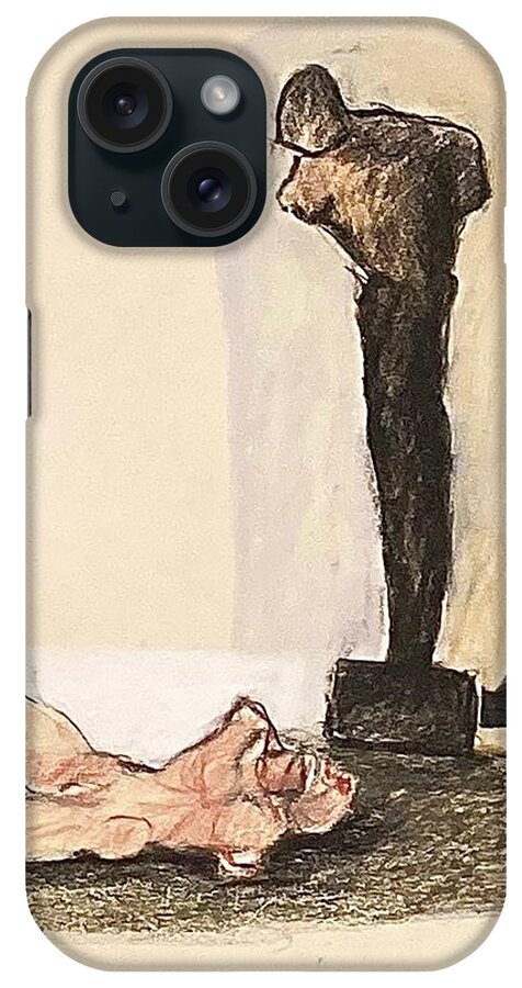 Silhouette iPhone Case featuring the drawing Guilt #2 by David Euler
