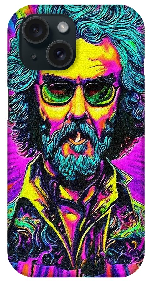 Hypnotic Psychedelic iPhone Case featuring the digital art Hypnotic Illustration Of Billy Connolly #1 by Edgar Dorice