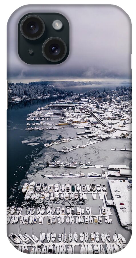 Drone iPhone Case featuring the photograph Icy Harbor #1 by Clinton Ward