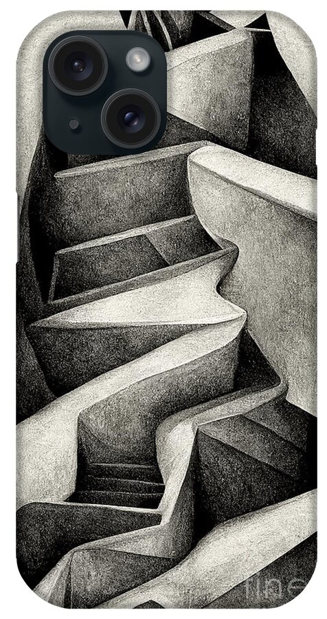 M.c. Escher iPhone Case featuring the digital art Interpretation of Escher's Infinite Stairs by Sabantha