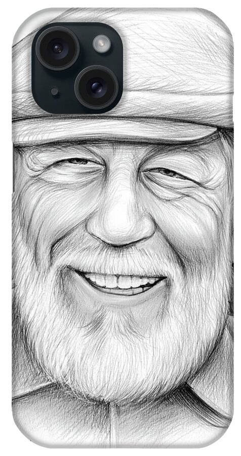 John Huston iPhone Case featuring the drawing john Huston #1 by Greg Joens