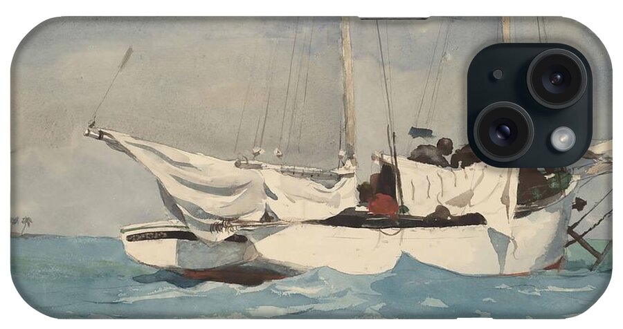 Winslow Homer iPhone Case featuring the drawing Key West, Hauling Anchor #2 by Winslow Homer