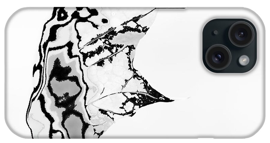 Leaf iPhone Case featuring the digital art Leaf Face by Kathy Paynter