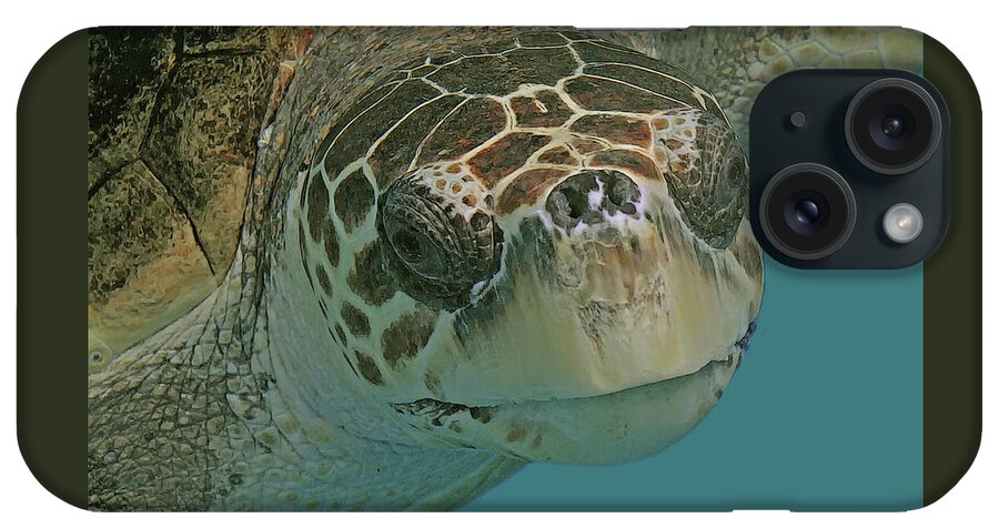 Loggerhead Turtle iPhone Case featuring the digital art LOGGERHEAD SEA TURTLE cps #1 by Larry Linton