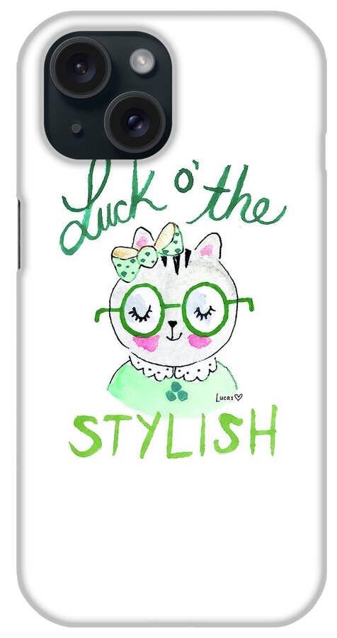Irish iPhone Case featuring the drawing Luck O' the Stylish by Ashley Lucas