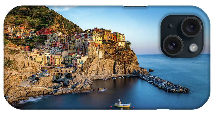Cinque Terre iPhone Case featuring the photograph Manarola Sunset #1 by David Downs
