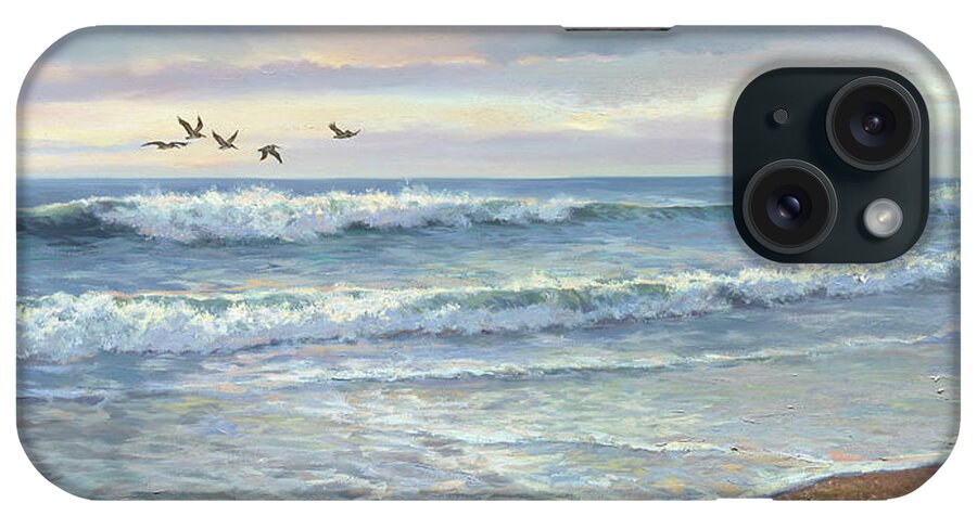Sunrise Ocean iPhone Case featuring the painting Morning Calm #1 by Laurie Snow Hein
