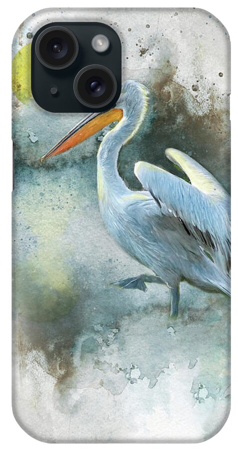 Pelican iPhone Case featuring the painting Morning Pelican #1 by Jeanette Mahoney