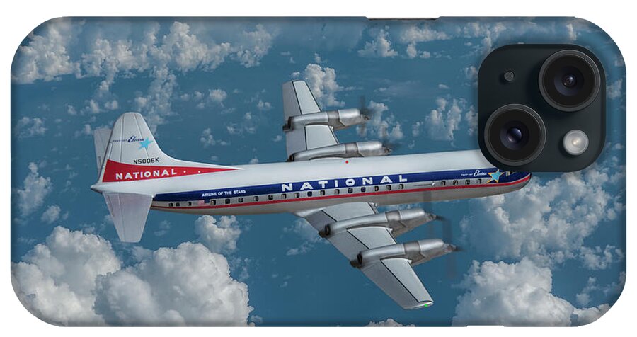 National Airlines iPhone Case featuring the digital art National Airlines Lockheed Electra by Erik Simonsen