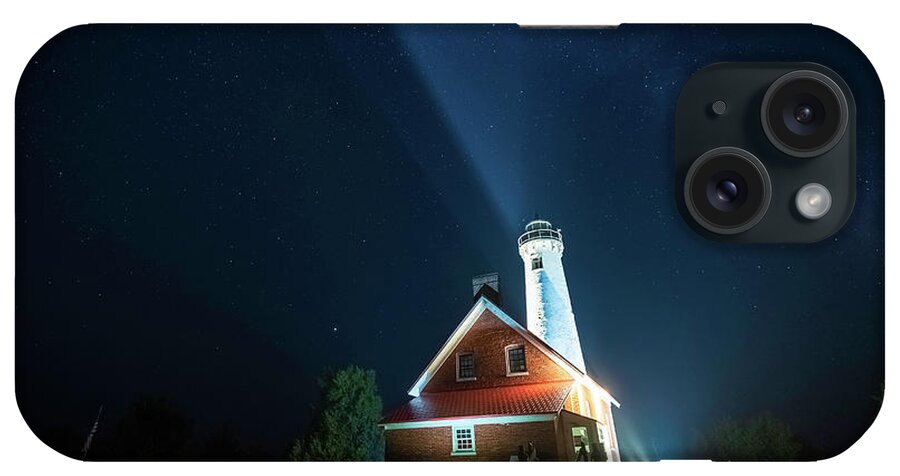 Tawas Point Lighthouse iPhone Case featuring the photograph Galaxy Beacon by Owen Weber
