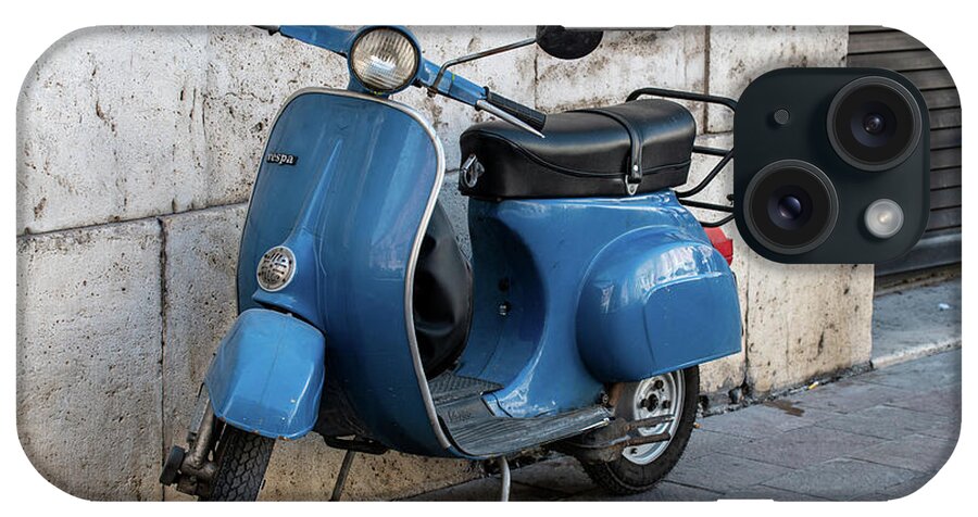 Piaggio Vespa 50 Vintage In Mixed Blue Color #1 iPhone Case by Cardaio  Federico - Pixels