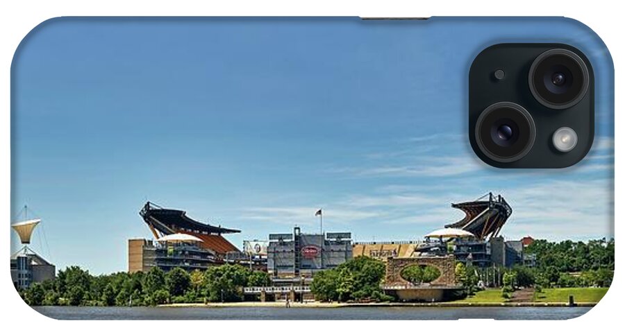 Heinz Field iPhone Case featuring the photograph River View of Heinz Field - Home of the Pittsburgh Steelers #1 by Mountain Dreams