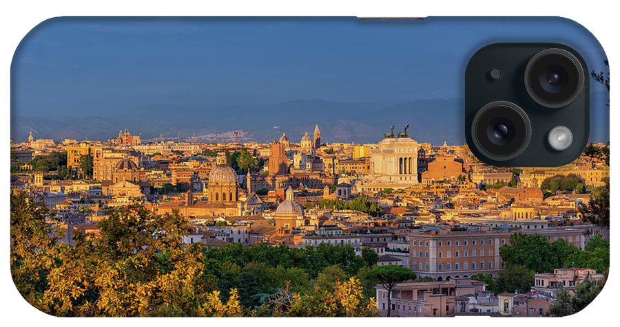 Rome iPhone Case featuring the photograph Rome Cityscape At Sunset In Italy #1 by Artur Bogacki