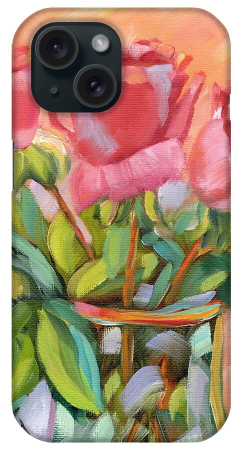 Roses iPhone Case featuring the painting Rose Trio #2 by Marcy Brennan