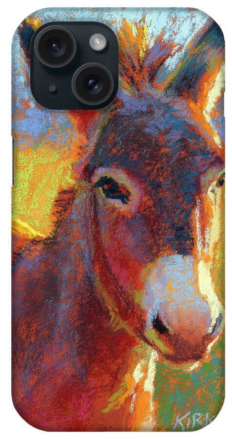 Donkey iPhone Case featuring the pastel Serrano #1 by Rita Kirkman