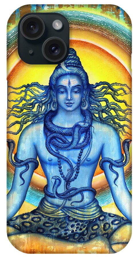 Shiva iPhone Case featuring the painting Shiva #1 by Vrindavan Das