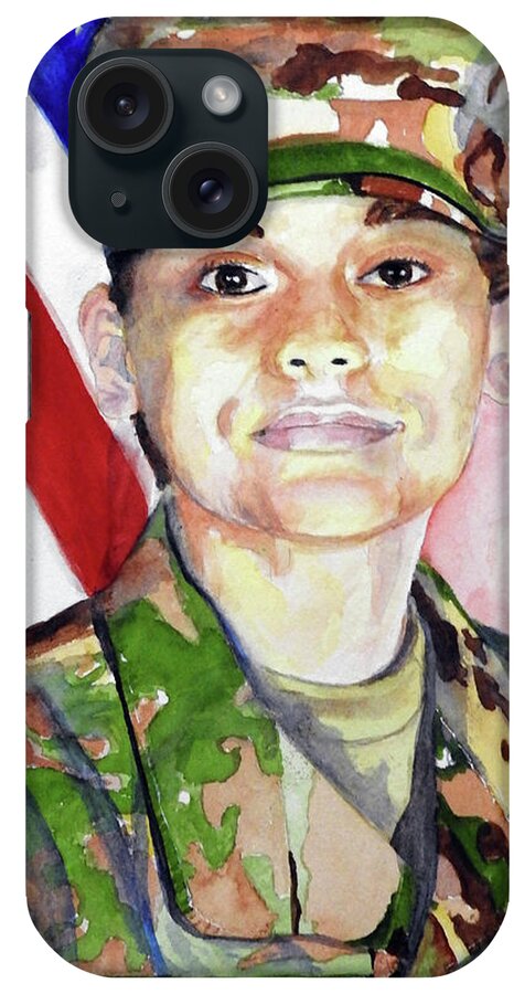 Woman iPhone Case featuring the painting Soldier #1 by Barbara F Johnson