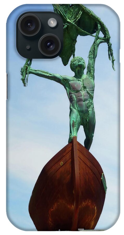 Digital Art iPhone Case featuring the photograph Statue or monument to fishermen-Torremolinos, Spain, Europe #1 by Pics By Tony