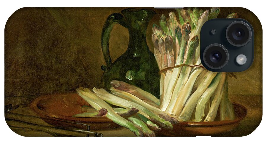 European Artists iPhone Case featuring the painting Still Life with Asparagus #1 by Philippe Rousseau