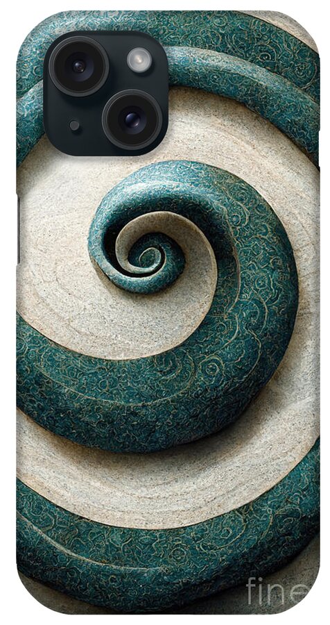 Stone iPhone Case featuring the digital art Stone spirals #1 by Sabantha